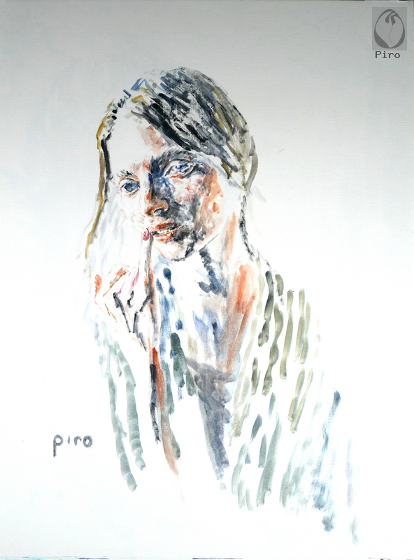 oil on paper - olio su carta di Piro
